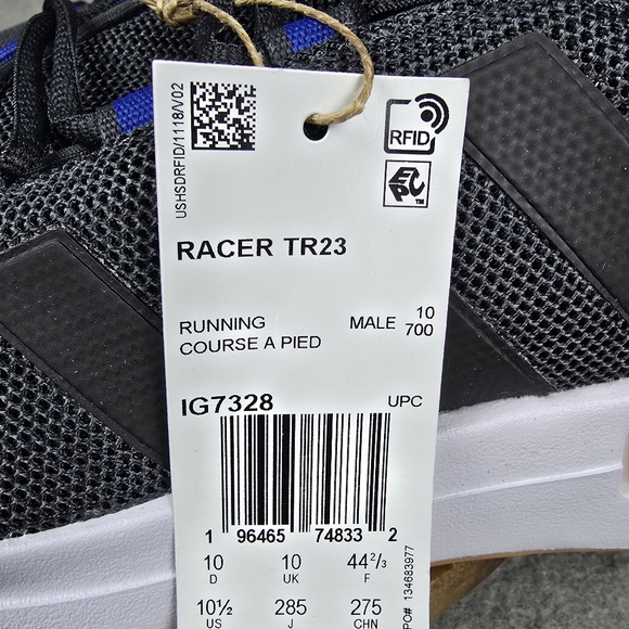 Adidas Racer TR23 Shoes Men's Size 10.5 Running, Carbon Black Royal Blue IG7328 - Picture 6 of 11